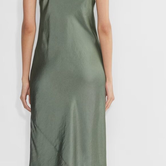 Wilfred Aritzia Satin Only Slip Dress in Sage - Picture 2 of 5